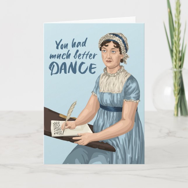 Tarjeta Jane Austen Tuviste Mucho Mejor Cumpleaños De Bail (Anverso)
