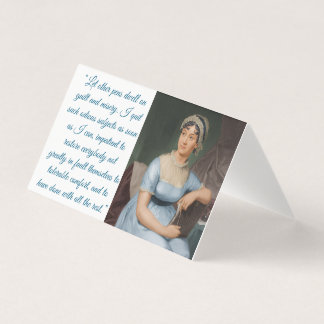 Tarjeta Jane Austen w/ quote (blue) Folded Card
