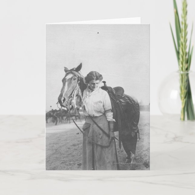 Tarjeta Jane Bernoudi y su caballo (Anverso)