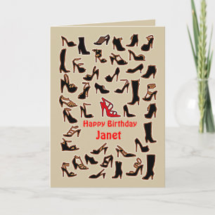 Tarjeta Janet Shoes Happy Birthday Card