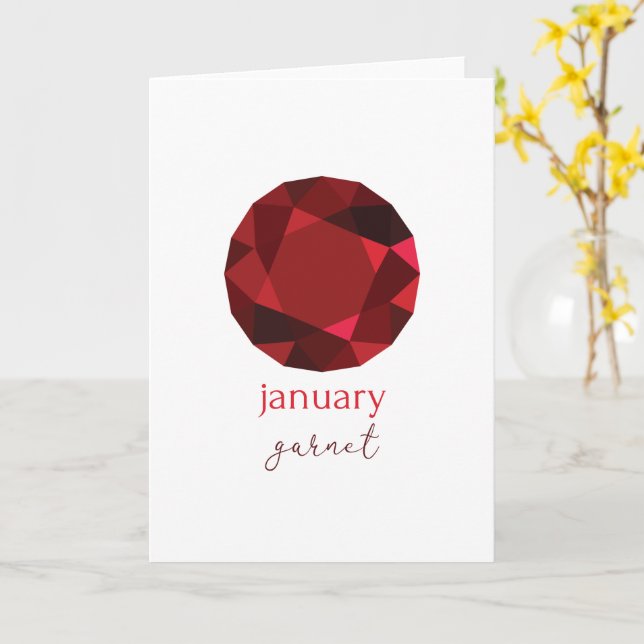 Tarjeta January Birthstone Garnet (flor amarilla)
