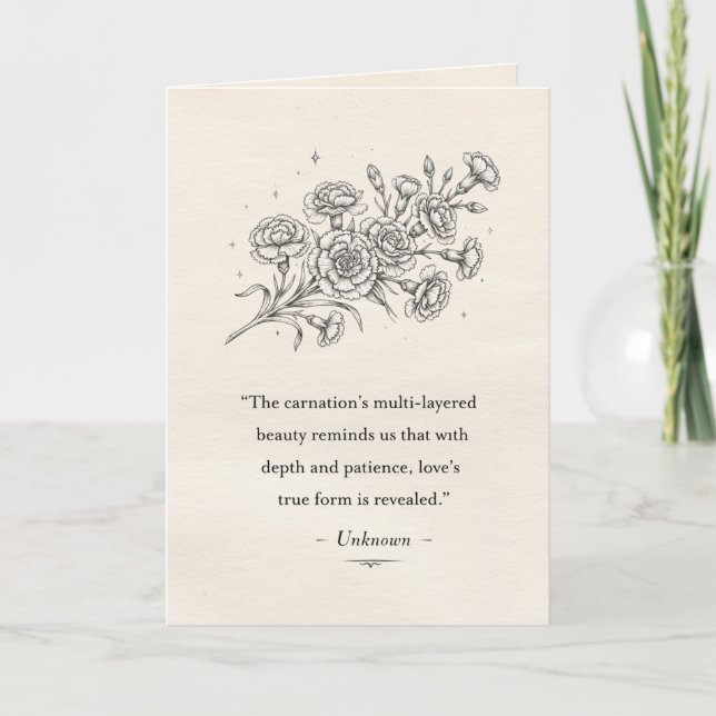 Tarjeta January's Carnation (Anverso)