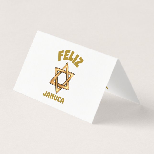Tarjeta Januca, Feliz Januca, Menorah, Masada (Anverso)