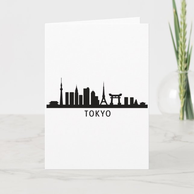 Tarjeta Japan Cityscape Travel | Tokyo Skyline Silhouette (Anverso)