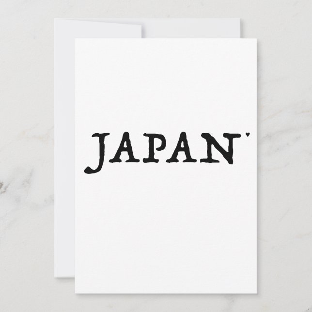 Tarjeta Japan - minimalistic typography card (Anverso)