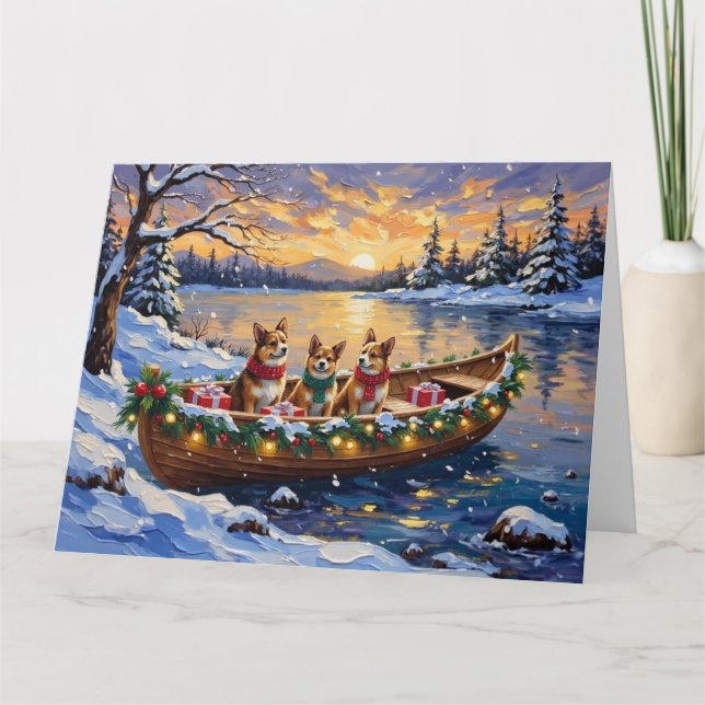 Tarjeta Japanese Chin Christmas Boat Holiday (Anverso)