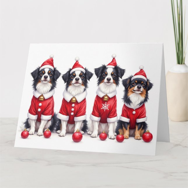 Tarjeta Japanese Chin Christmas Dress Santa Hat (Anverso)