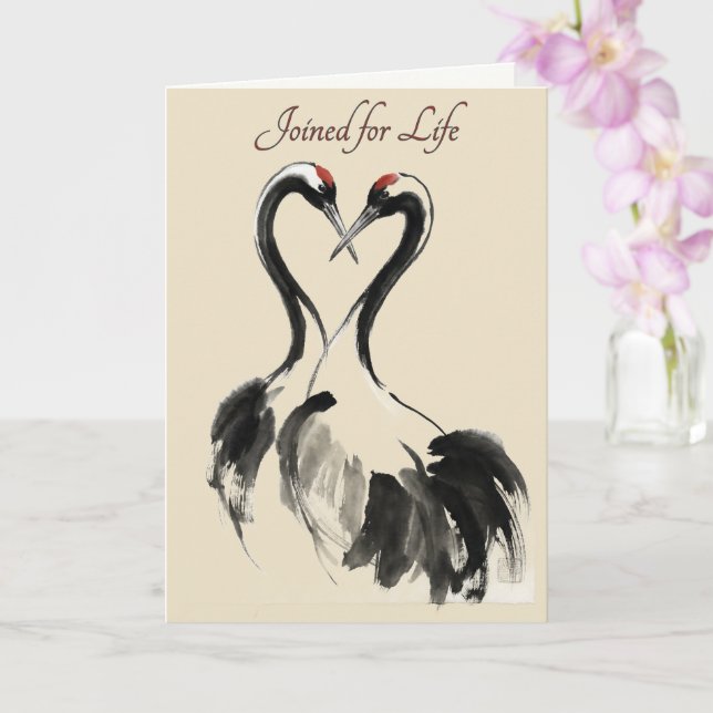Tarjeta Japanese Crane Love Greeting Card (Orquídea)