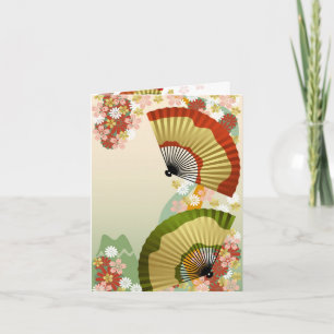 Tarjeta Japanese Fan 3 green