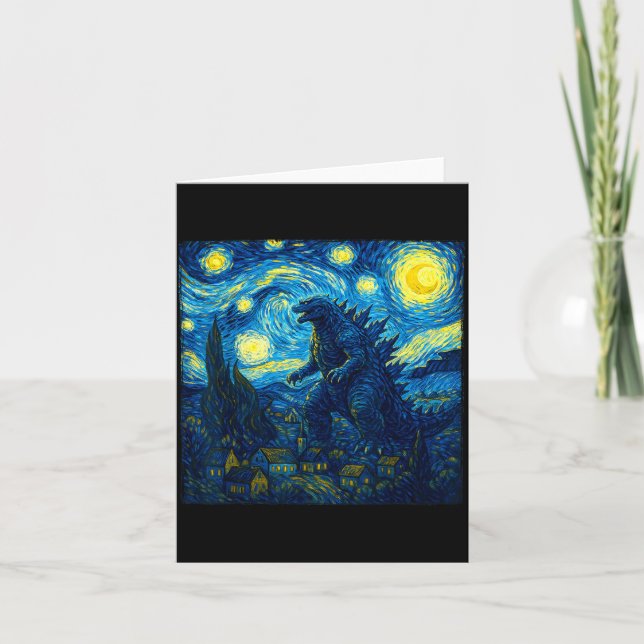 Tarjeta Japanese Monster Kaiju Van Gogh Starry Night  (Anverso)