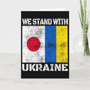 Tarjeta Japón apoya la bandera ucraniana Nos mantenemos co