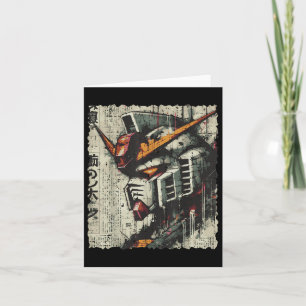 Tarjeta Japonés Mecha Robot Head Vintage Anime Art Men Bo