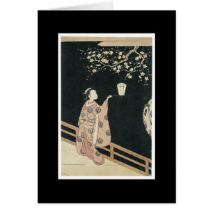 Tarjeta japonesa antigua del arte