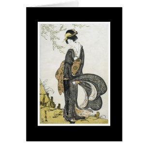 Tarjeta japonesa antigua del arte