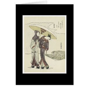 Tarjeta japonesa antigua del arte