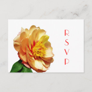 Tarjeta japonesa de RSVP del Peony de Misaka