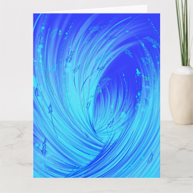 Tarjeta jardín azul encantado (Anverso)