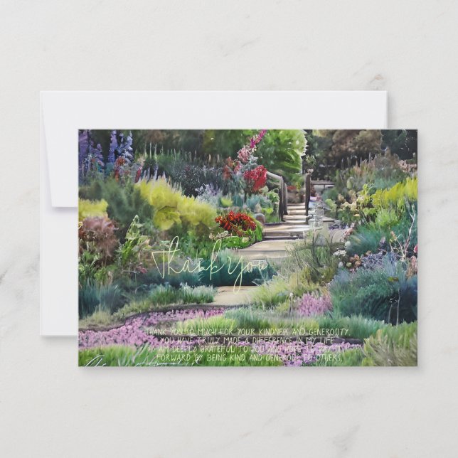 Tarjeta Jardín botánico acuarela personalizable (Anverso)