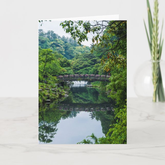 Tarjeta Jardín Coreano Y Puente (Anverso)