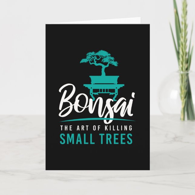 Tarjeta Jardín de árboles pequeños que mata bonsai (Anverso)