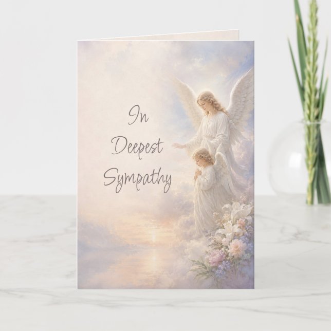 Tarjeta Jardín de flores de ángeles celestiales Simpatía (Anverso)