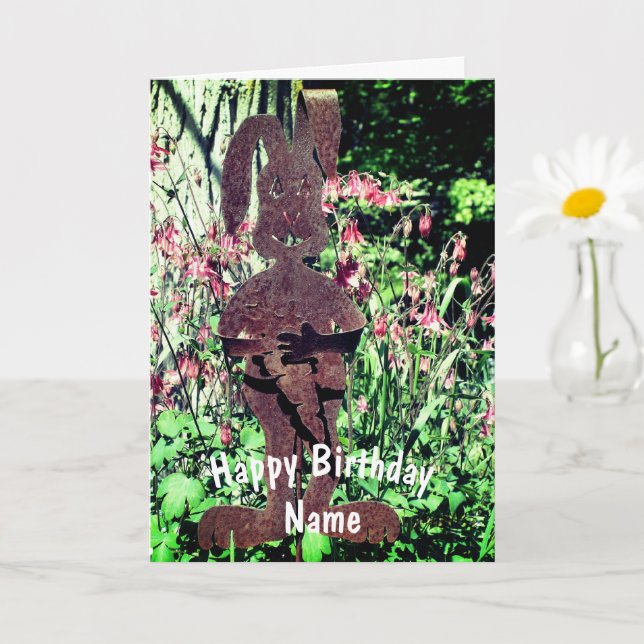 Tarjeta Jardín de Flores de Conejo Rusty Cumpleaños Person (Planta pequeña)