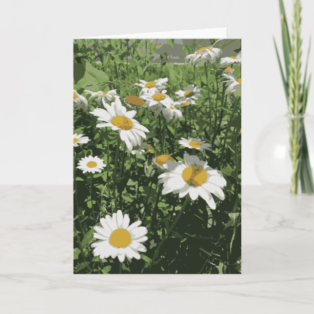 Tarjeta Jardín De Flores De Marea Común Blanco Y Amarillo (Anverso)