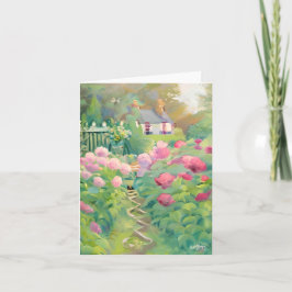 Tarjeta Jardín de flores en acuarela personalizable