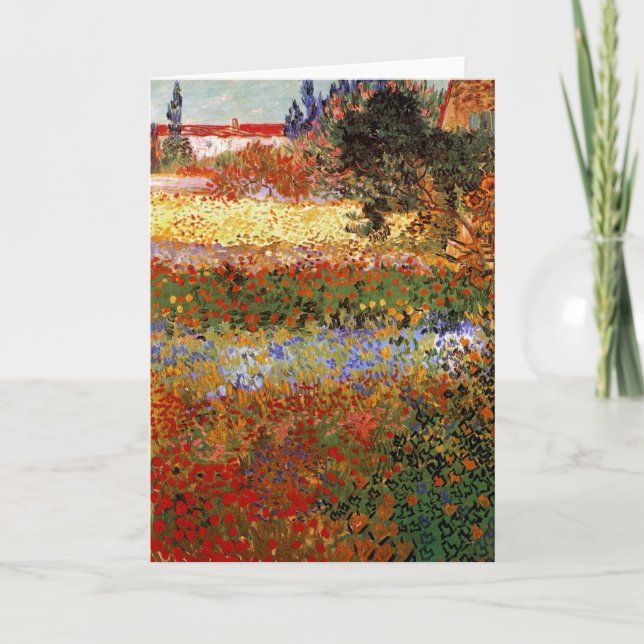 Tarjeta Jardín de flores (F430) Bella Artes Van Gogh (Anverso)