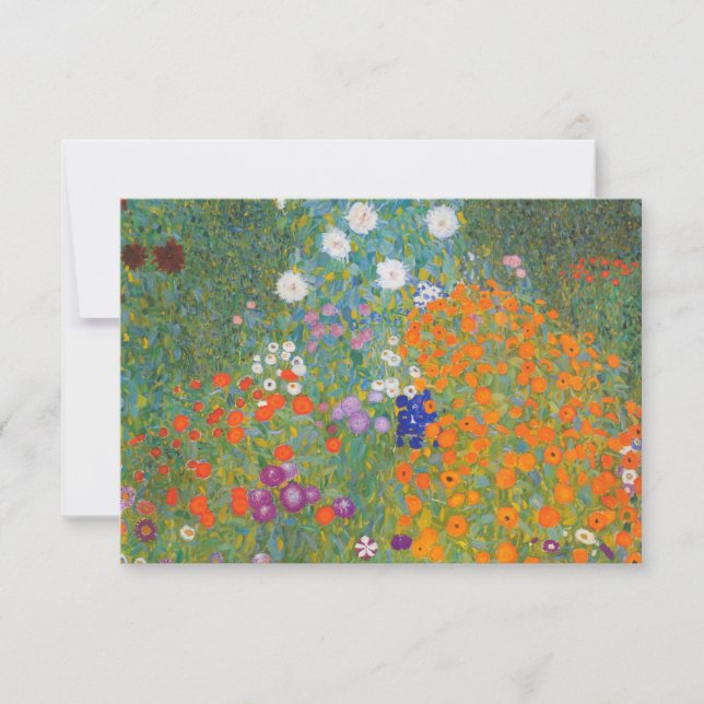 Tarjeta Jardín de flores (Gustav Klimt) (Anverso)