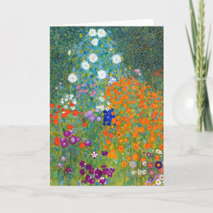 Tarjeta Jardín de flores, Gustavo Klimt