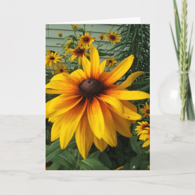 Tarjeta Jardín de flores Negro-Observado de Susan (Anverso)