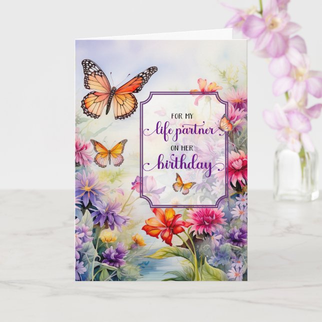 Tarjeta Jardín de flores silvestres para el cumpleaños de  (Orquídea)