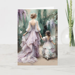 Tarjeta Jardín de glicinias para el Día de la Madre en acu