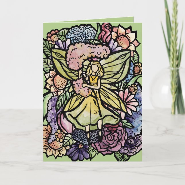 Tarjeta Jardín de hadas de flores Hadas del jacinto Jardin (Anverso)
