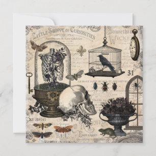 Tarjeta Jardín de Halloween Vintage Moderno