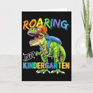 Tarjeta Jardín de Infantes Rugiente Dinosaurio T Rex Regre