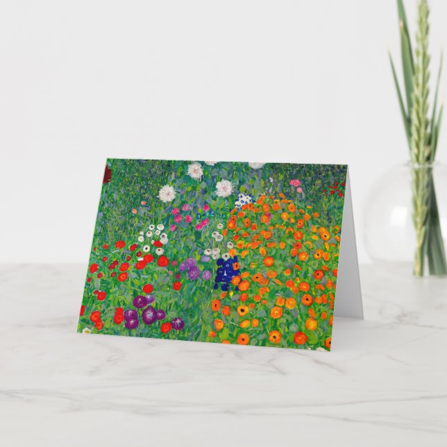 Tarjeta Jardín de la Aldea Gustav Klimt (Anverso)