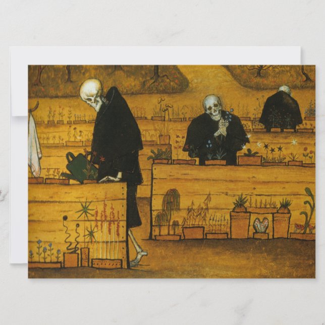 Tarjeta Jardín de la Muerte (por Hugo Simberg) (Anverso)