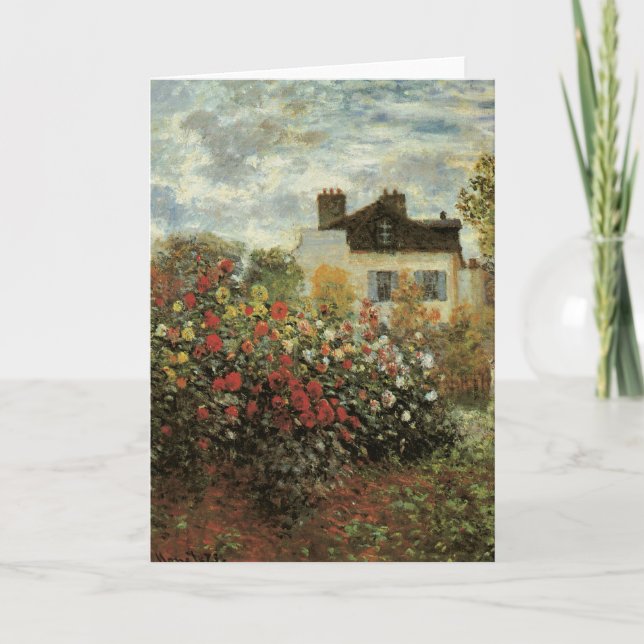 Tarjeta Jardín de Monet en Argenteuil por Claude Monet (Anverso)