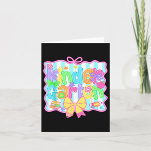 Tarjeta Jardín de niños oropel lápiz Coquette Bow Teachers