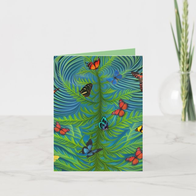 Tarjeta Jardín de verano de sueño de mariposa (Anverso)