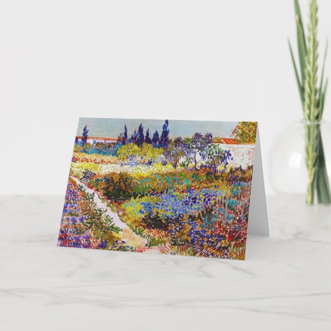 Tarjeta Jardín en Arles, Van Gogh (Anverso)