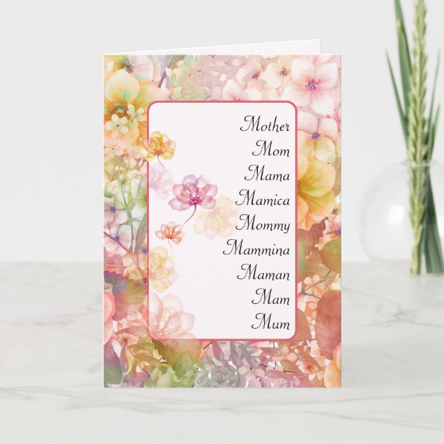 Tarjeta Jardín floral de cumpleaños de la madre (Anverso)