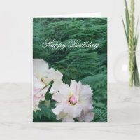 Jardín floral de gardenia y helecho "Feliz Cumplea