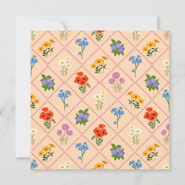 Tarjeta Jardín Harlequin de Flores Silvestres (Anverso)