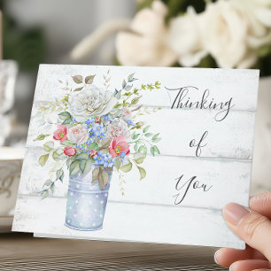 Tarjeta Jardín inglés floral pensando en ti