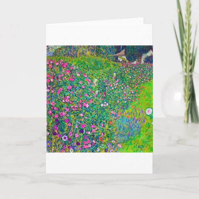 Tarjeta Jardín Italiano, Gustav Klimt (Anverso)