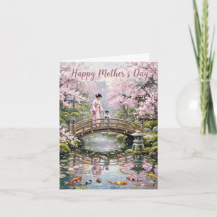 Tarjeta Jardín Japonés Madre e Hijo Día de la Madre