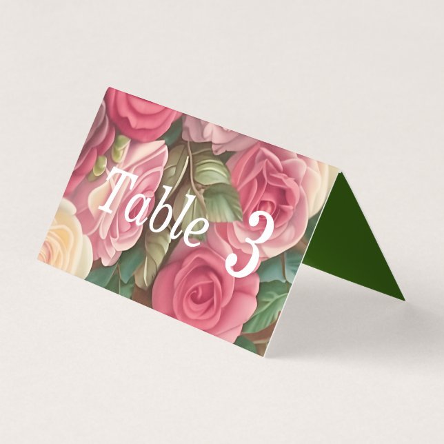 Tarjeta Jardín Rosa de Victoria - Boda Bouquet (Anverso)